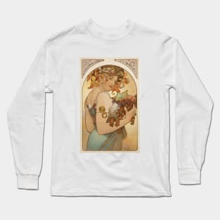 Alphonse Mucha- Fruit Long Sleeve T-Shirt